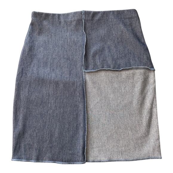 NEW NAKED WARDROBE Women's Blue Dual Denim Mini Skirt Size L - Picture 2 of 4